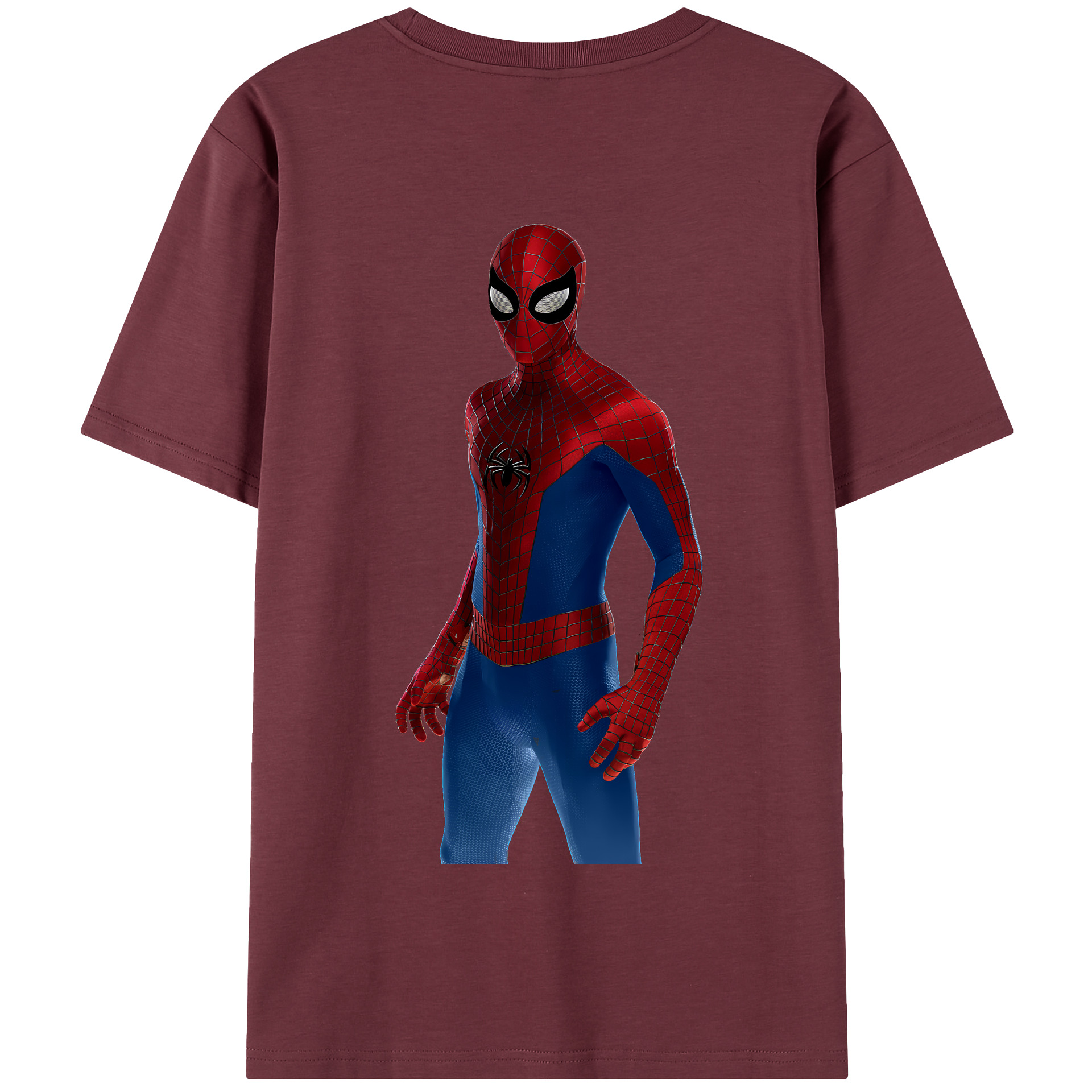（画像用） Spider Man スパイダーマン 綿100％半袖Tシャツ（背面プリント）